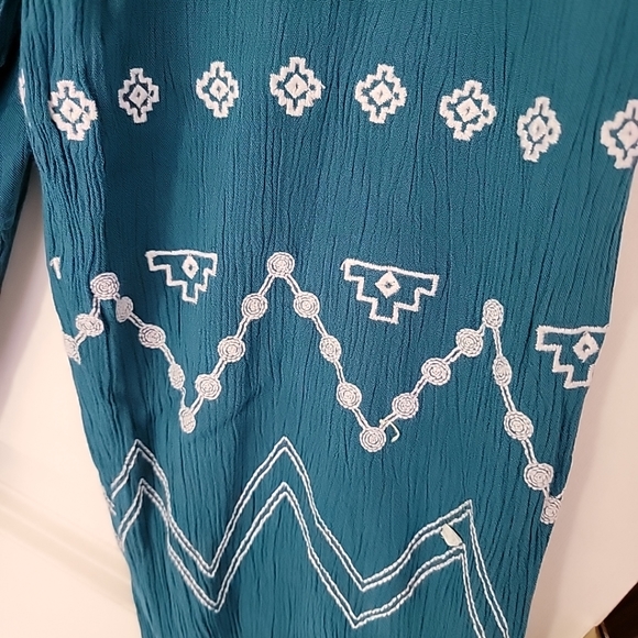 Lane Bryant Plus Size 18 Long Sleeve Top, Teal And White, NWT - Picture 4 of 13